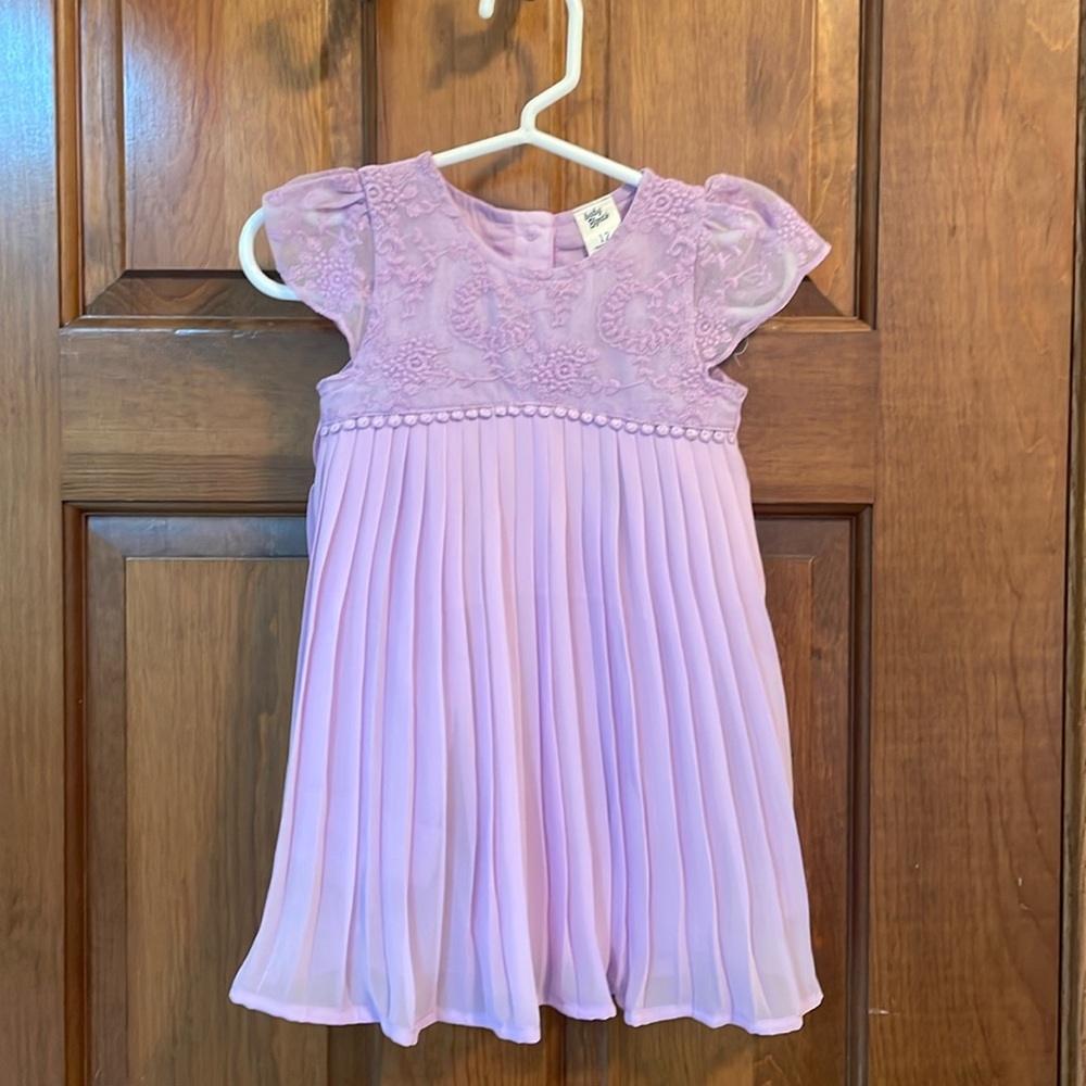 Oshkosh Baby Girl Chiffon Flutter Sleeve Dress - Size 12M